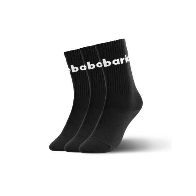 Barebarics - Barefoot Socks - Crew - Black - Big logo - 3 pack