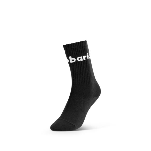 Barebarics - Barefoot Socks - Crew - Black - Big logo - 3 pack