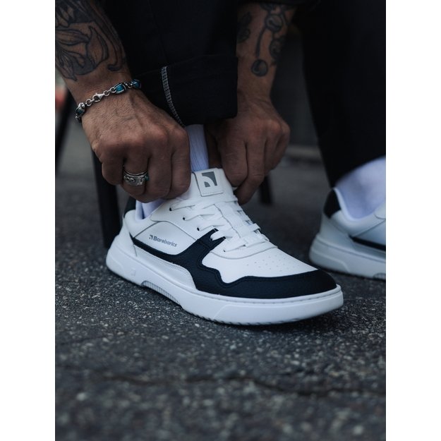 Barefoot Sneakers Barebarics Zing - White & Black - Leather 2
