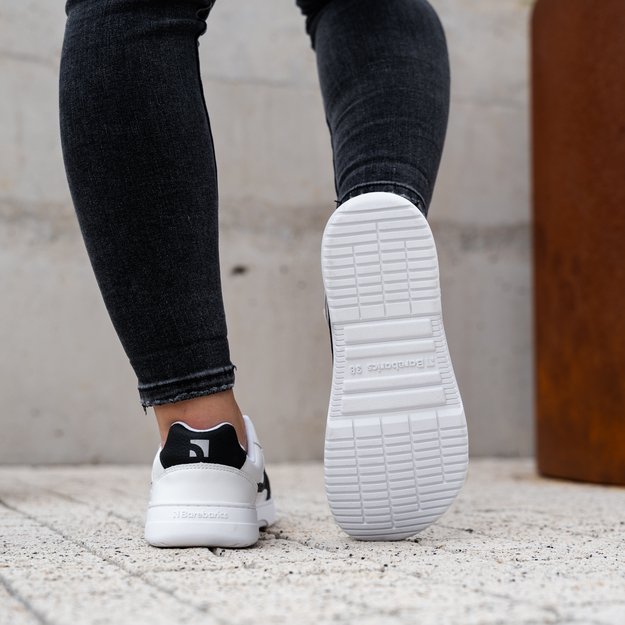 Barefoot Sneakers Barebarics Zing - White & Black - Leather 4
