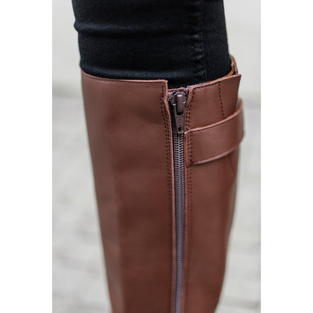 Shapen barefoot ilgaauliai GLAM  ruda su dirbtiniu kailiu 3