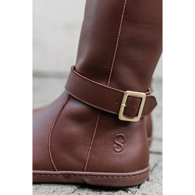 Shapen barefoot ilgaauliai GLAM  ruda su dirbtiniu kailiu 2