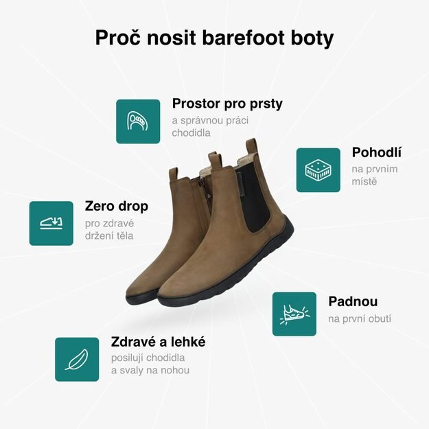 GROUNDIES®  Moteriški barefoot Chelsea batai Everyday 2.0 ruda 6