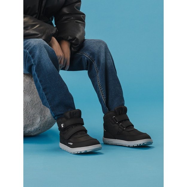 Kids winter barefoot boots Be Lenka Zippu Kids - Black & Grey