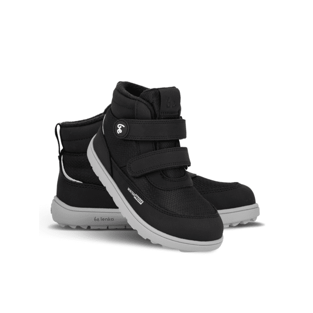 Kids winter barefoot boots Be Lenka Zippu Kids - Black & Grey