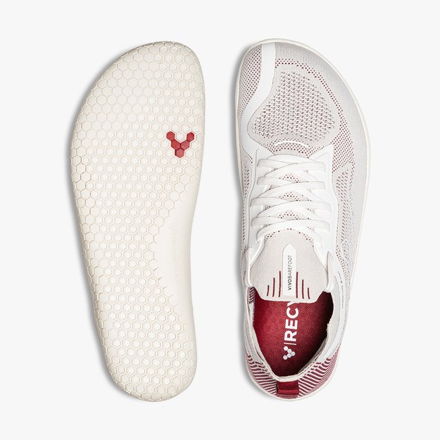 VIVOBAREFOOT PRIMUS LITE KNIT WHITE/BURGUNDY Women (Sandėlio prekė)