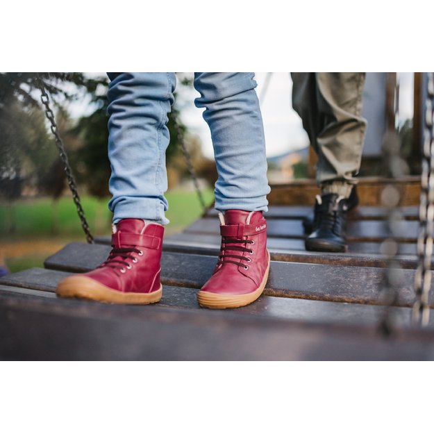 Winter barefoot boots Be Lenka Winter Kids - Dark Cherry Red