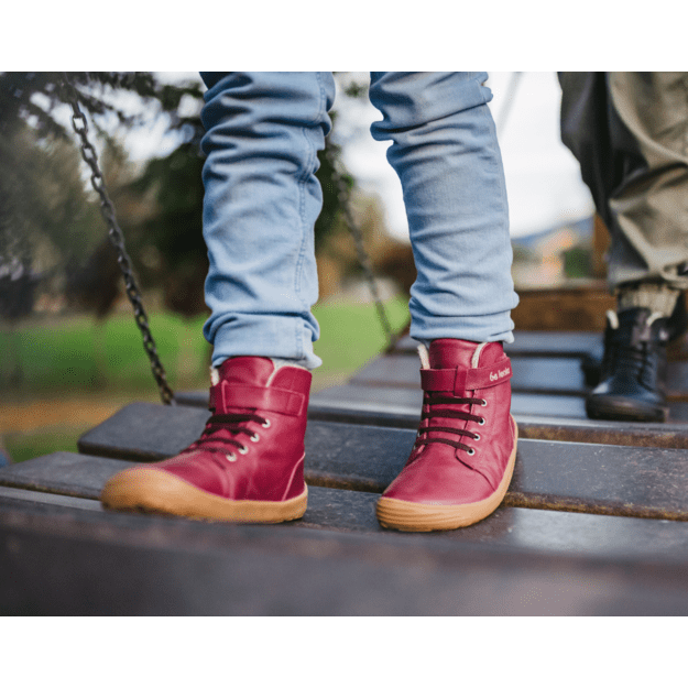 Winter barefoot boots Be Lenka Winter Kids - Dark Cherry Red