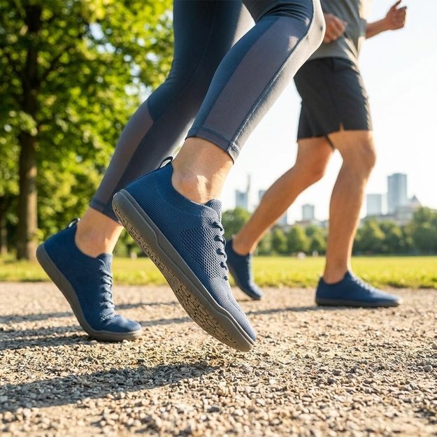 Barefoot Tenisky GROUNDIES&reg; Active Knit Modr&eacute;