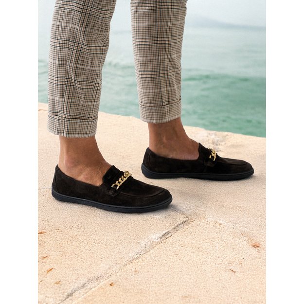 Barefoot Moccasins Be Lenka Prestage - Dark Brown & Gold