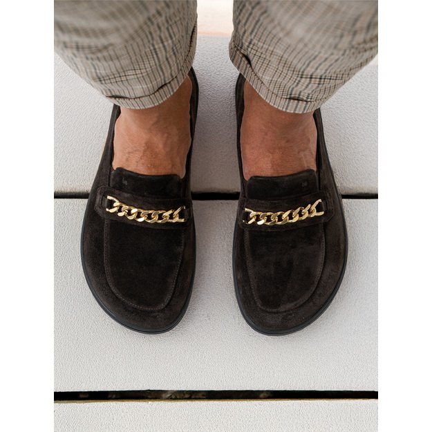 Barefoot Moccasins Be Lenka Prestage - Dark Brown & Gold