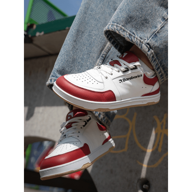 Barefoot kedai Barebarics Wave - White & Crimson Red