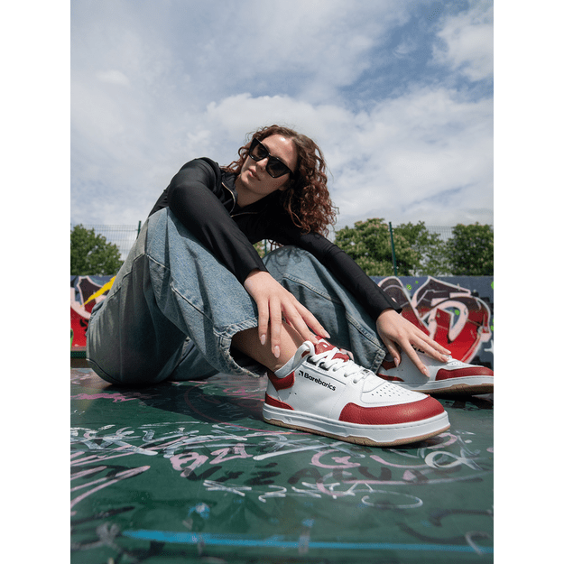 Barefoot kedai Barebarics Wave - White & Crimson Red