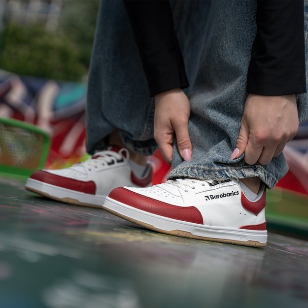Barefoot kedai Barebarics Wave - White & Crimson Red