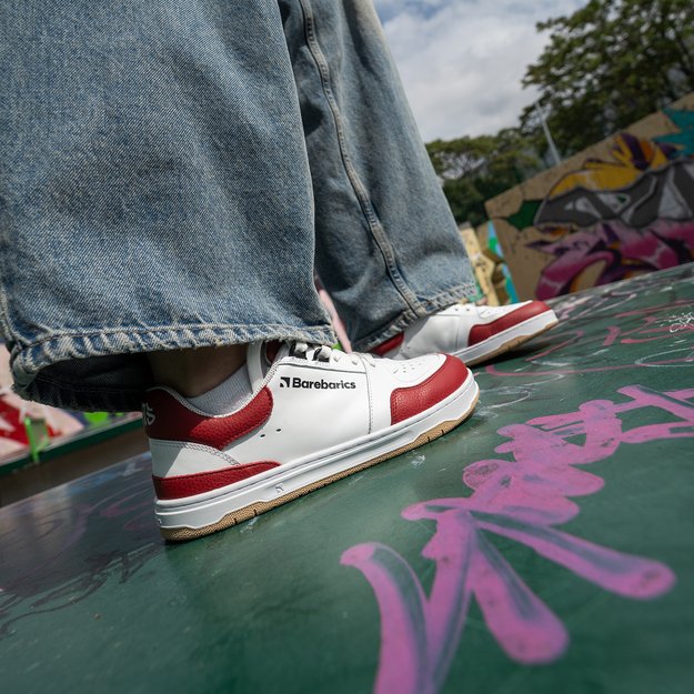 Barefoot kedai Barebarics Wave - White & Crimson Red