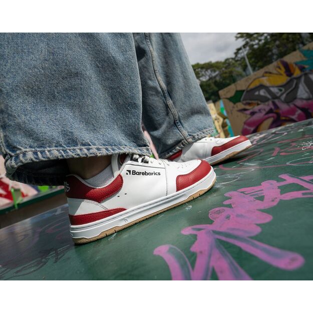 Barefoot kedai Barebarics Wave - White & Crimson Red