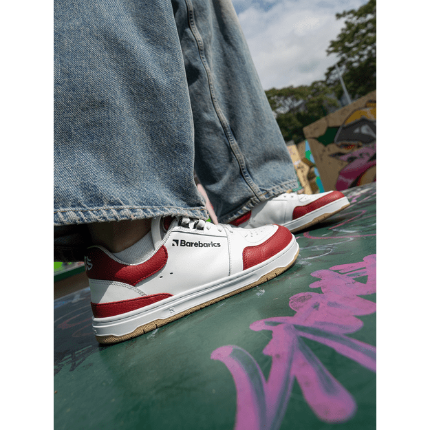 Barefoot kedai Barebarics Wave - White & Crimson Red