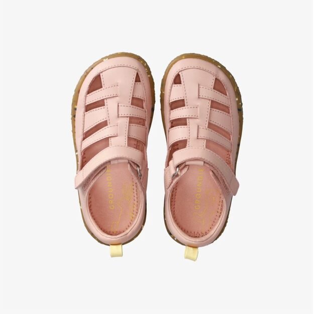 Dětsk&eacute; Barefoot Sand&aacute;ly GROUNDIES&reg; Noto 2.0 Růžovo Citronove