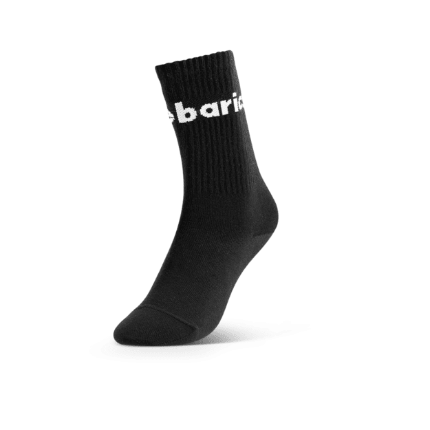 Barebarics kojinės - Barefoot Socks - Crew - black - Big logo