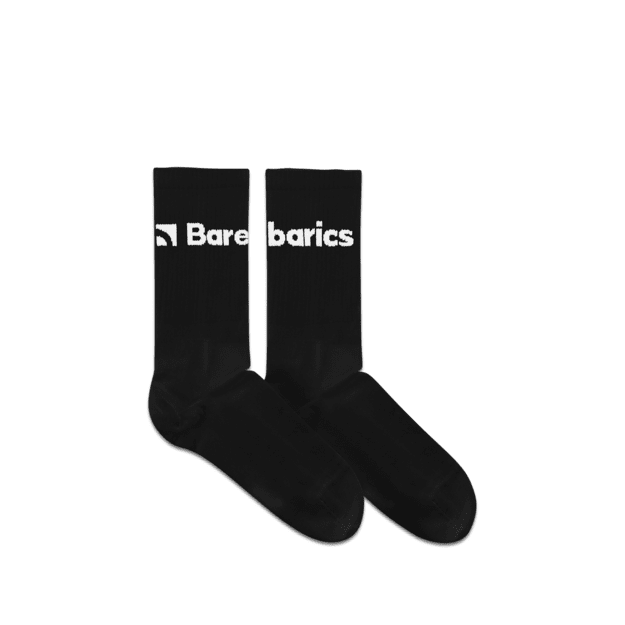Barebarics kojinės - Barefoot Socks - Crew - black - Big logo