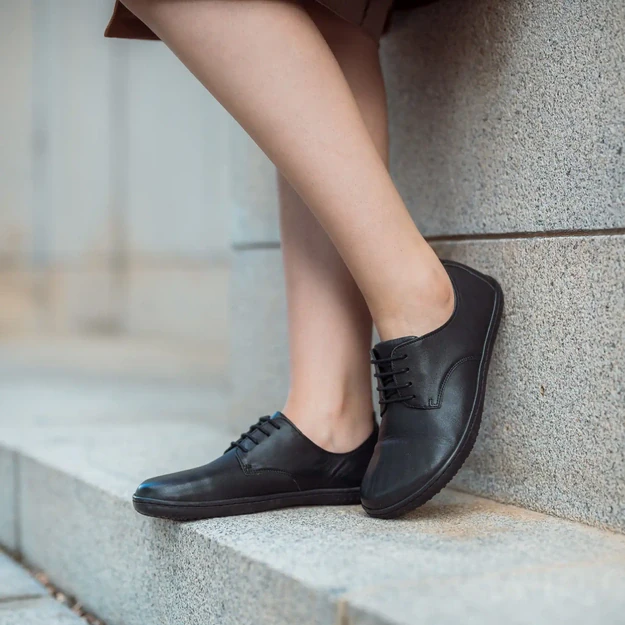 ANGLES Chronos 2.0 juoda – klasikiniai odiniai barefoot batai