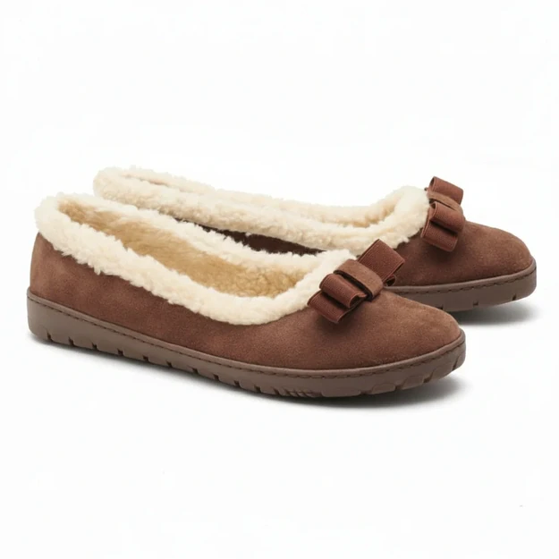 ZAQQ DAQIN Winter Brown – šiltos barefoot balerinos