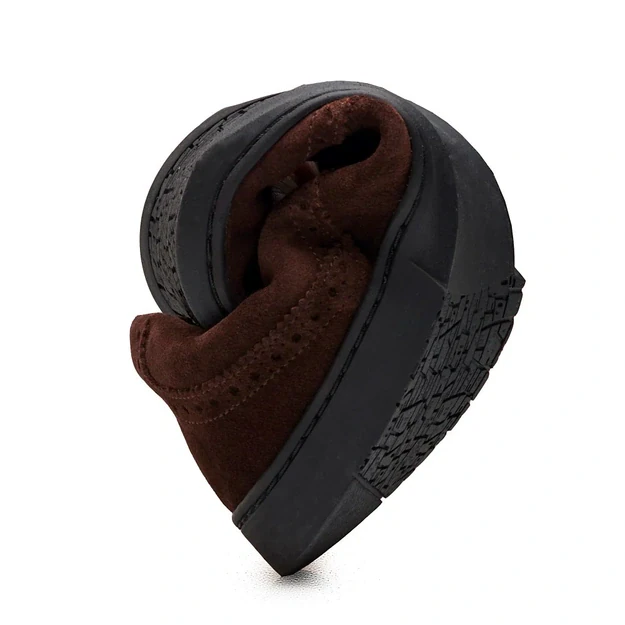 ZAQQ barefoot klasikiniai batai BRIQ  Brogue Velours Brown