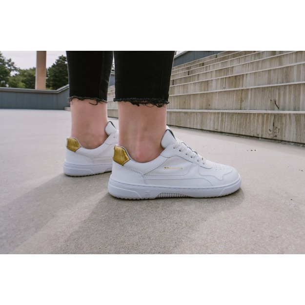 Barefoot Sneakers Barebarics Zing - White & Gold - Leather