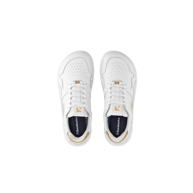 Barefoot Sneakers Barebarics Zing - White & Gold - Leather