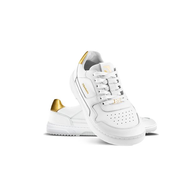 Barefoot Sneakers Barebarics Zing - White & Gold - Leather