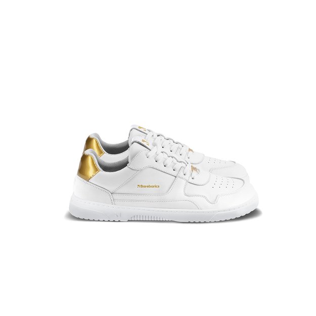 Barefoot Sneakers Barebarics Zing - White & Gold - Leather