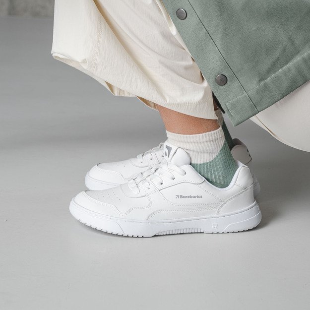 Barefoot Sneakers Barebarics Zing - All White - Leather