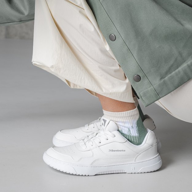 Barefoot Sneakers Barebarics Zing - All White - Leather