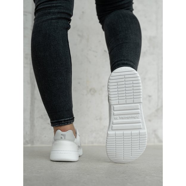 Barefoot Sneakers Barebarics Zing - White & Light Grey - Leather
