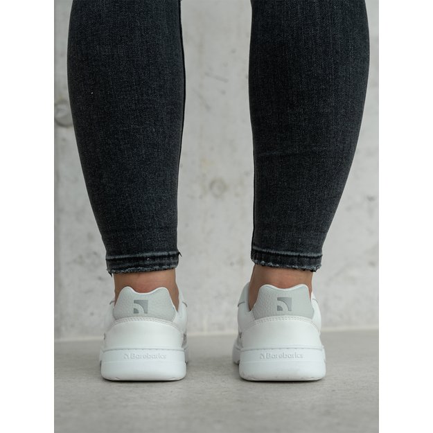 Barefoot Sneakers Barebarics Zing - White & Light Grey - Leather