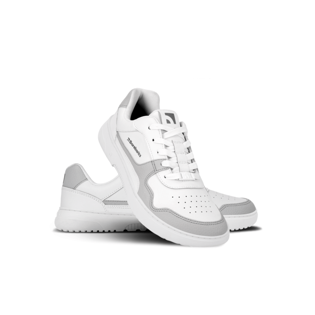 Barefoot Sneakers Barebarics Zing - White & Light Grey - Leather