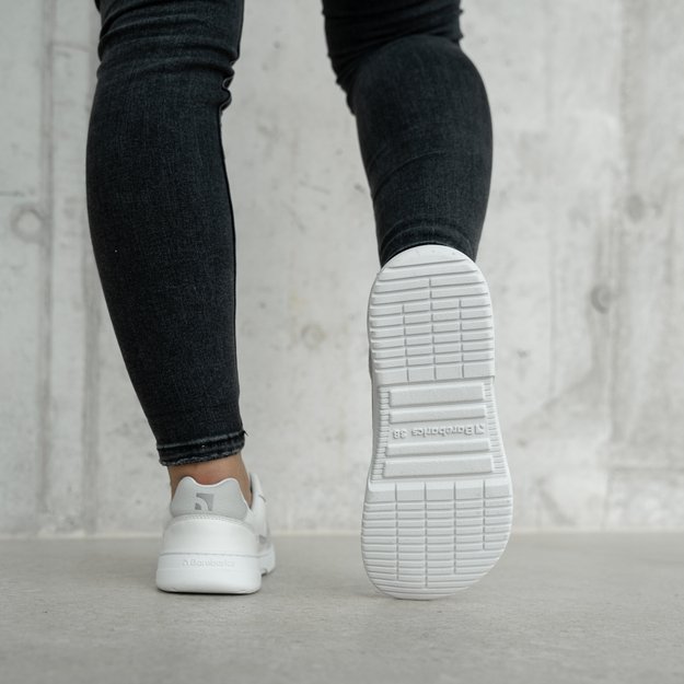 Barefoot Sneakers Barebarics Zing - White & Light Grey - Leather