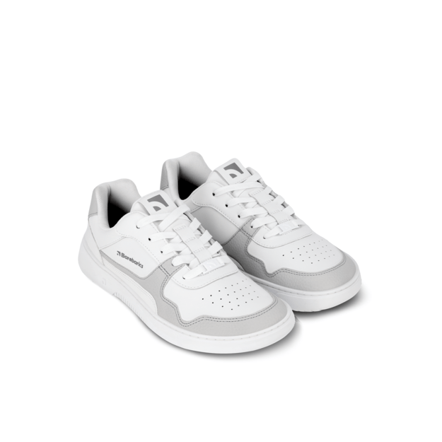 Barefoot Sneakers Barebarics Zing - White & Light Grey - Leather