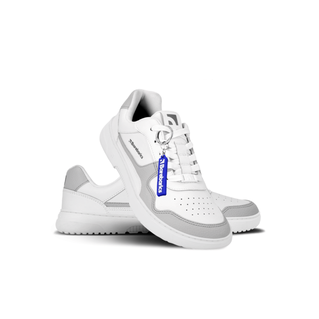 Barefoot Sneakers Barebarics Zing - White & Light Grey - Leather