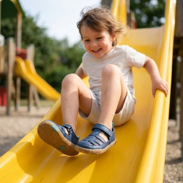 Dětsk&eacute; Barefoot Sand&aacute;ly GROUNDIES&reg; Noto 2.0 Modr&eacute;