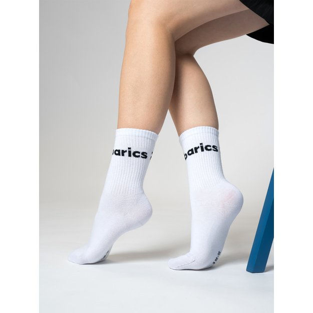 Barebarics - Barefoot Socks - Crew - White - Big logo