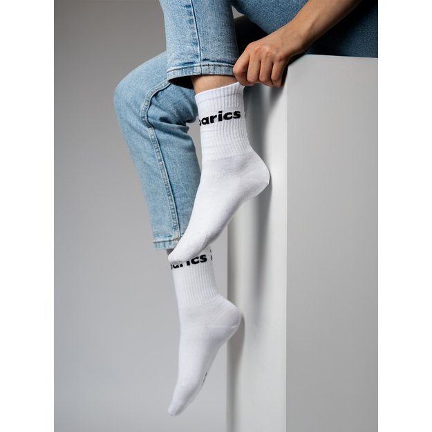 Barebarics - Barefoot Socks - Crew - White - Big logo