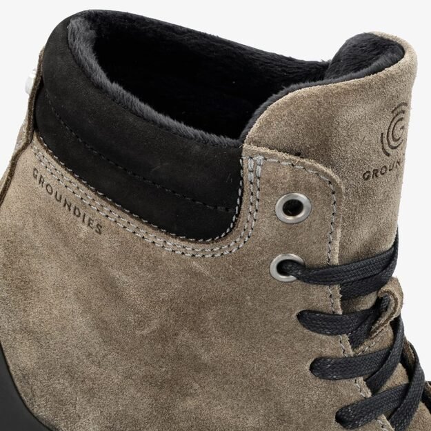 GROUNDIES® pašiltinti barefoot auliniai batai Torino pilkai juoda 9