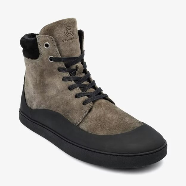 GROUNDIES® pašiltinti barefoot auliniai batai Torino pilkai juoda 1