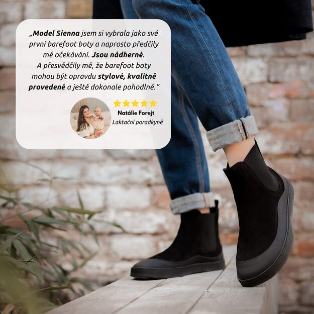 GROUNDIES® moteriški barefoot Chelsea aulinukai Sienna juoda 9