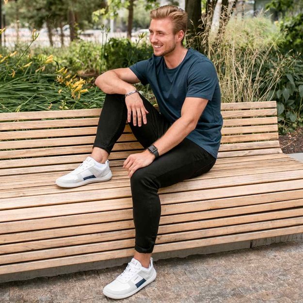 Skinners barefoot Oldschooler II balta/mėlyna