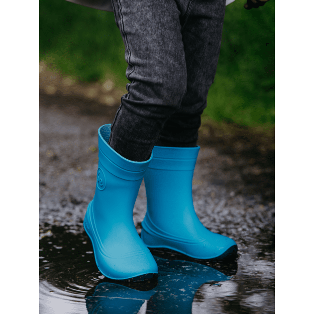 Kids Barefoot Rain Boots Be Lenka Pudds - Aqua Blue