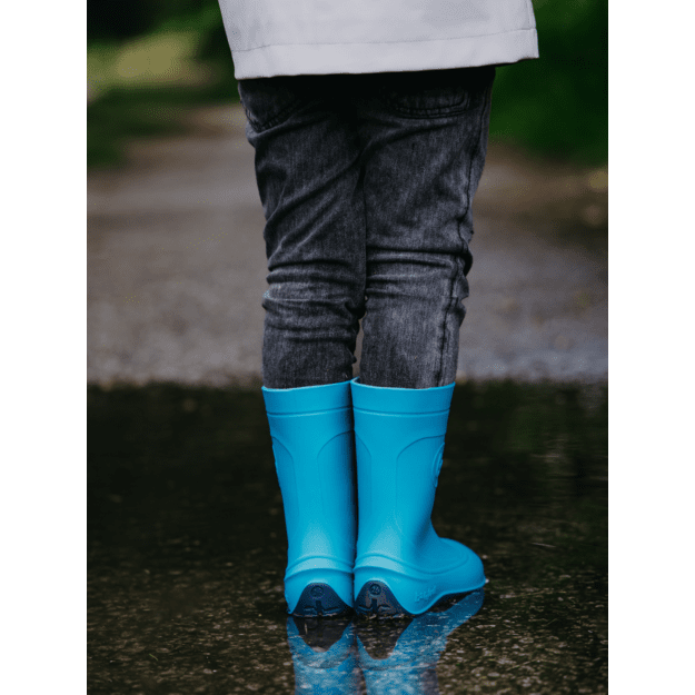 Kids Barefoot Rain Boots Be Lenka Pudds - Aqua Blue