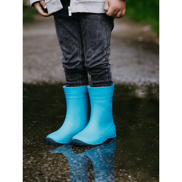 Kids Barefoot Rain Boots Be Lenka Pudds - Aqua Blue
