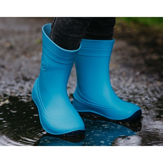 Kids Barefoot Rain Boots Be Lenka Pudds - Aqua Blue